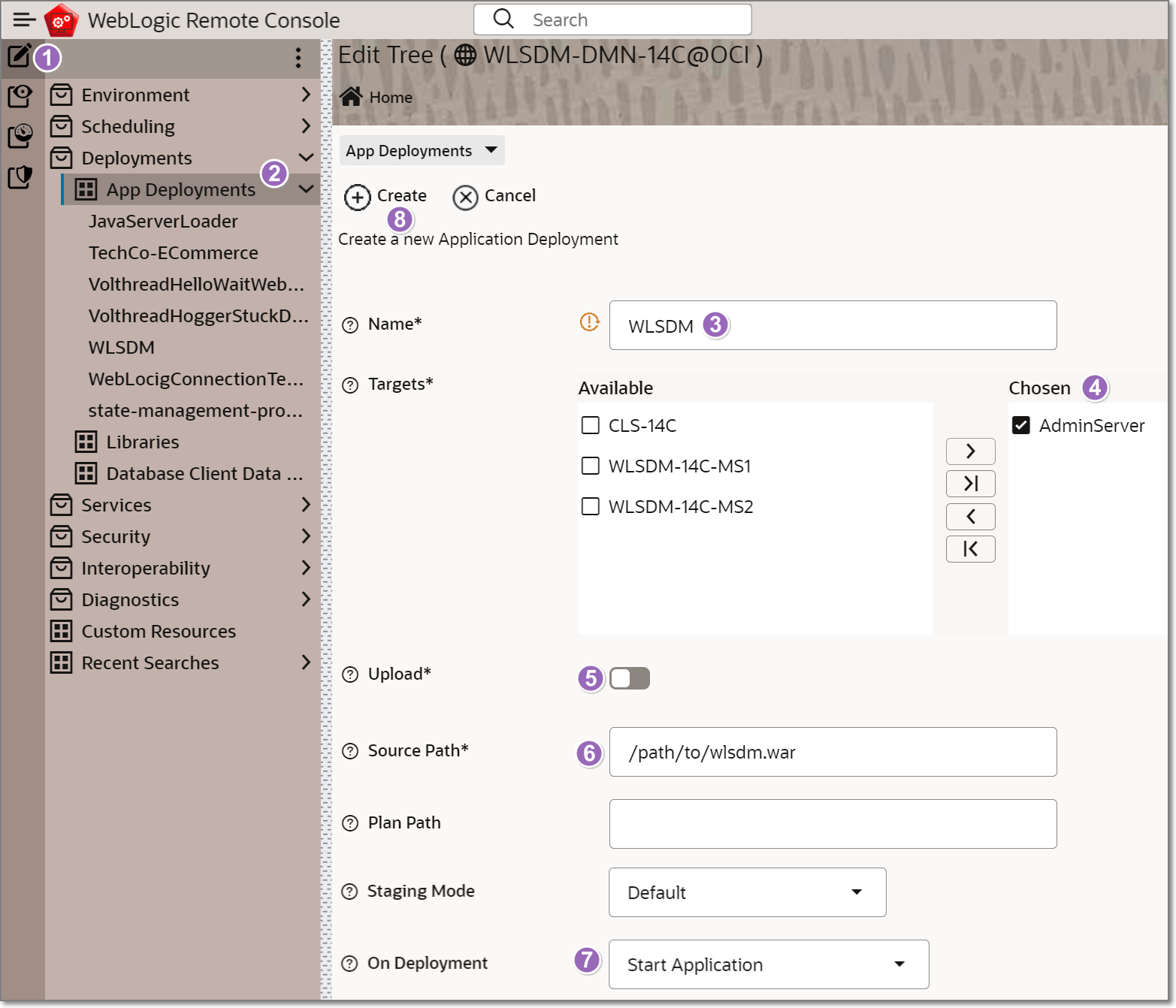 Weblogic Remote Console Deploy WLSDM